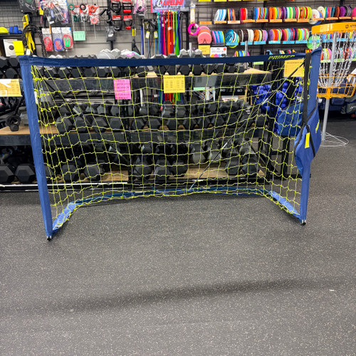 Vist Large View of Product Image Which is Used Primed Soccer Training Net 4x6 Navy Blue And Lime