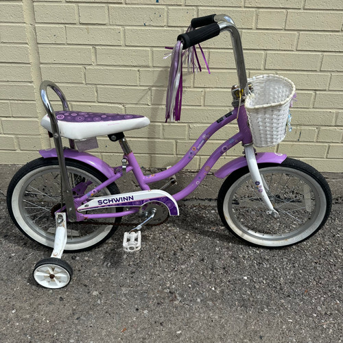 Used Schwinn JAMBOREE Training Wheel Bike Girls Purple 16" 10589-C000410680
