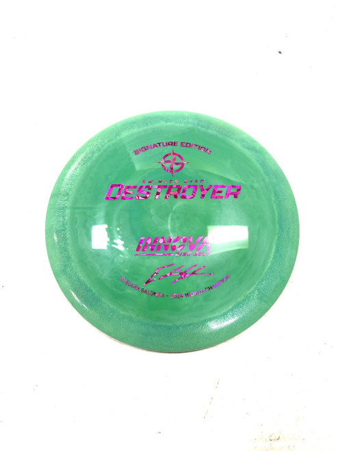 Vist Large View of Product Image Which is Used Innova DESTROYER Disc Golf Driver Green