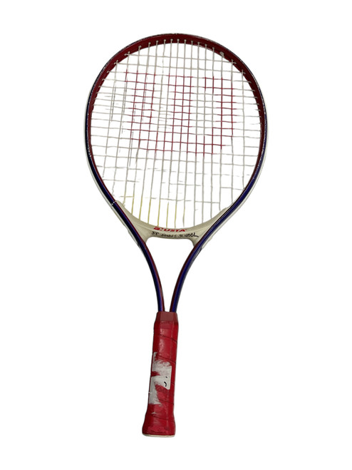 Vist Large View of Product Image Which is Used Wilson USTA Adult Tennis Racquet Navy Blue 3 3/8"