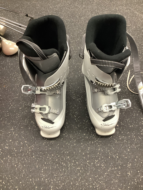 Vist Large View of Product Image Which is Used Salomon DIVINE MG Womens DH Ski Boot White 275 MP - M09.5 - W10.5