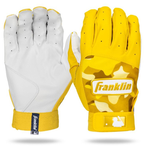 Vist Large View of Product Image Which is New Franklin DIGITEK HI-LITE BB/SB Batting Gloves White And Yellow MD