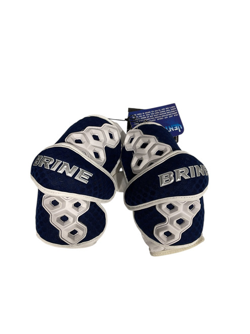 Vist Large View of Product Image Which is Used Brine TRIUMPH Lacrosse Arm Pads/Guards Navy Blue MD