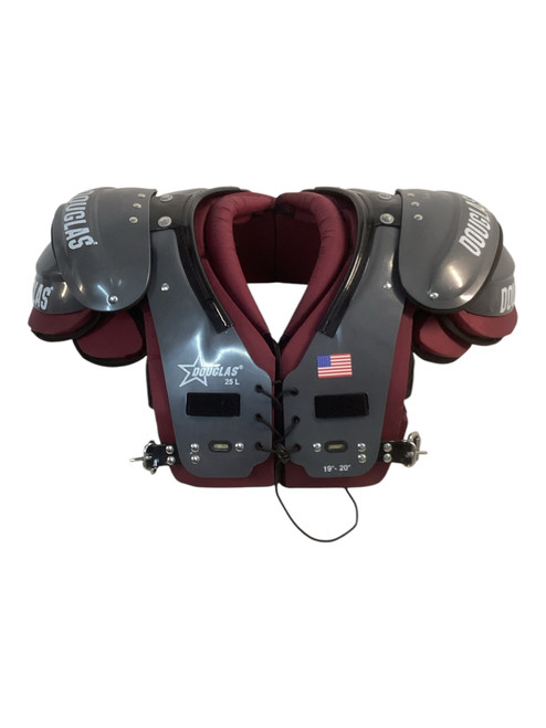 Vist Large View of Product Image Which is Used Douglas NITRO FB Shoulder Pads Maroon LG