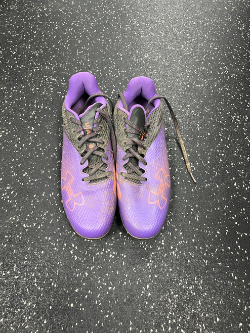 Vist Large View of Product Image Which is Used Under Armour Adult FB Cleats Purple Senior 7