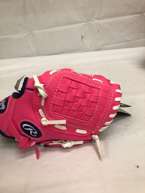 Vist Large View of Product Image Which is Used Rawlings PL90PPW BB/SB Glove T-ball Pink 8"