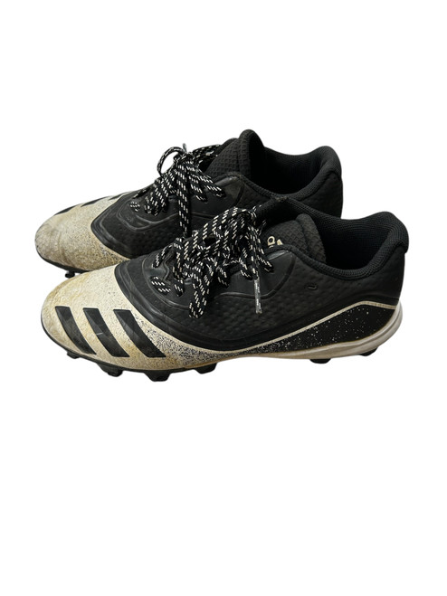 Vist Large View of Product Image Which is Used Adidas BASEBALL CLEATS 6.5 BB/SB Cleats Black And White Senior 6.5 11631-S000438901