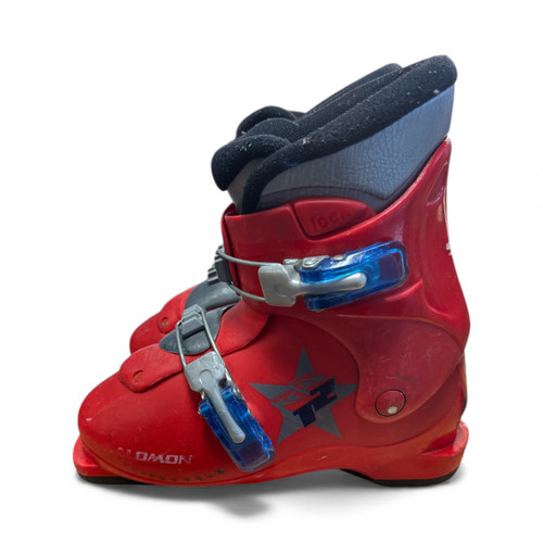 Vist Large View of Product Image Which is Used Salomon T2 Boys DH Ski Boot Red 210 MP - J02