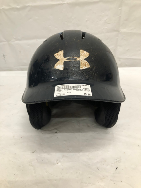 Vist Large View of Product Image Which is Used Under Armour BASEBALL HELMET Batting Helmet No Mask Navy Blue SM