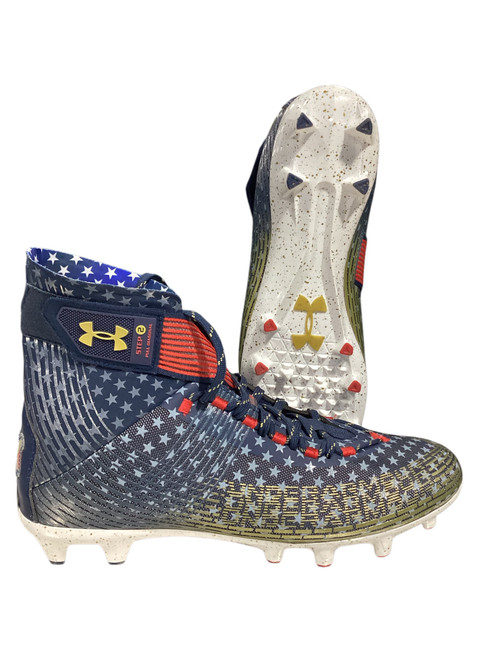 Vist Large View of Product Image Which is Used Under Armour Adult FB Cleats Royal Blue Senior 11.5