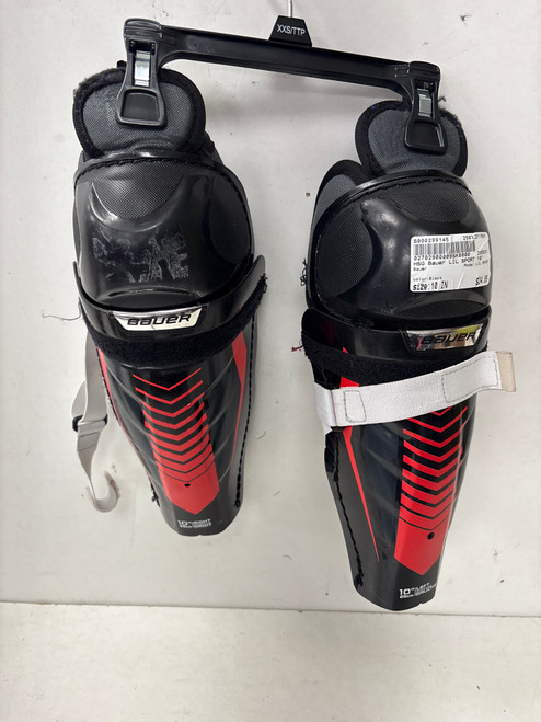 Used Bauer LIL SPORT Youth Shin Guards Black 10" 11891-S000299145