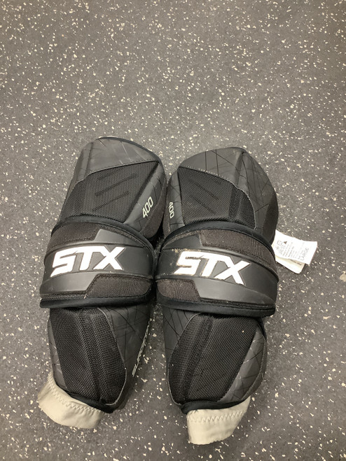 Vist Large View of Product Image Which is Used STX SURGEON 400 Lacrosse Arm Pads/Guards Black LG 11162-S000425205