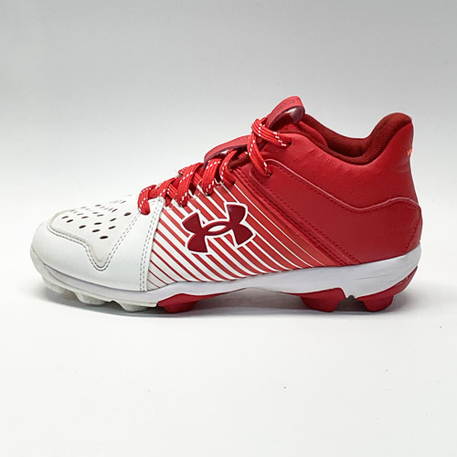 Vist Large View of Product Image Which is Used Under Armour LEADOFF BB/SB Cleats Red And White Junior 04.5 11805-S000056637