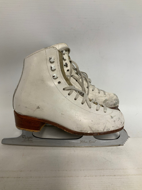 Vist Large View of Product Image Which is Used Riedell FIGURE Girls Figure Skate White Junior 01