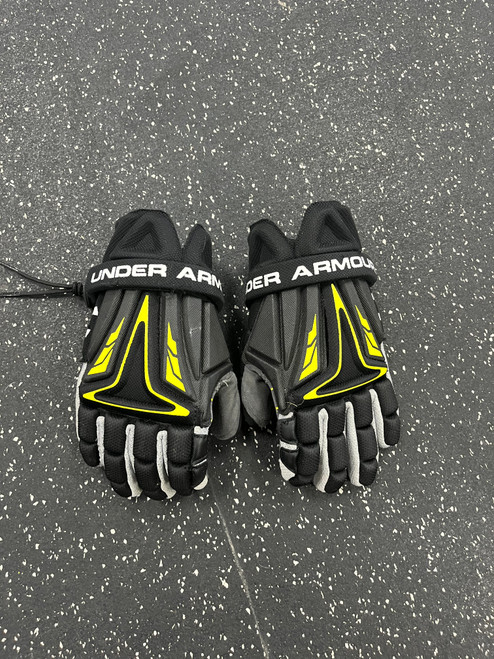 Used Under Armour LAX GLOVES Lacrosse Gloves Junior Black MD 11849-S000025773