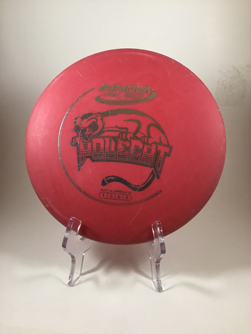 Vist Large View of Product Image Which is Used Innova DX POLECAT Disc Golf Putter Red 175g