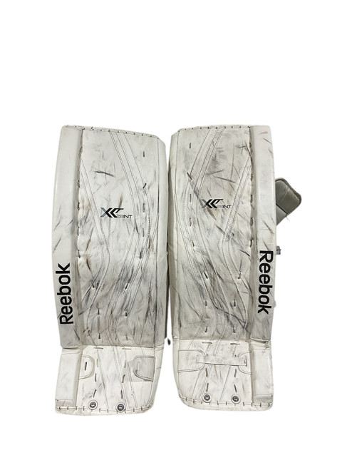 Used Reebok XT28INT Goalie Leg Pads Inter White 32" 11847-S000025046 Vist Large View of Product Image Which is Used Reebok XT28INT Goalie Leg Pads Inter White 32"