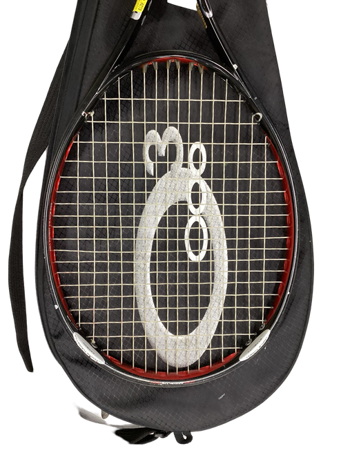 Vist Large View of Product Image Which is Used Prince O3 RED Adult Tennis Racquet Black 4 3/8"