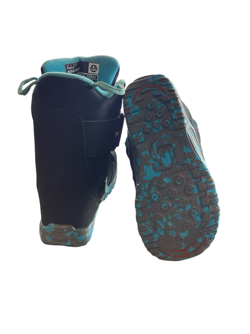 Vist Large View of Product Image Which is Used Burton MINI-GROM Girls Snowboard Boots Navy Blue Youth 13.0