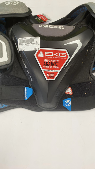 Vist Large View of Product Image Which is Used Maverik CHARGER SHOULDER Lacrosse Shoulder Pads Black LG