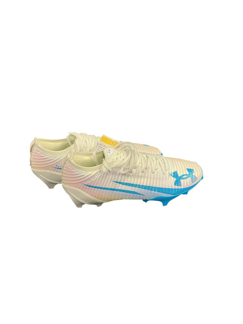 Vist Large View of Product Image Which is Used Under Armour UA BLUR PRO CLEAT Adult FB Cleats Carolina Blue Senior 12