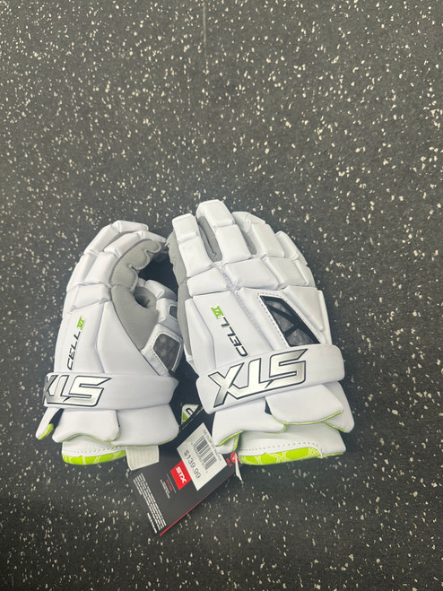 Used STX CELL VI Lacrosse Gloves Mens White SM 11162-S000425550