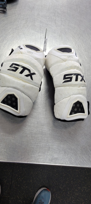 Vist Large View of Product Image Which is Used STX CELL III Lacrosse Arm Pads/Guards White MD 11497-C000147272