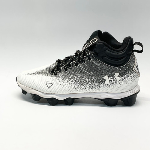 Used Under Armour LOCKED DOWN Adult FB Cleats Black And White Senior 6 11805-S000056893