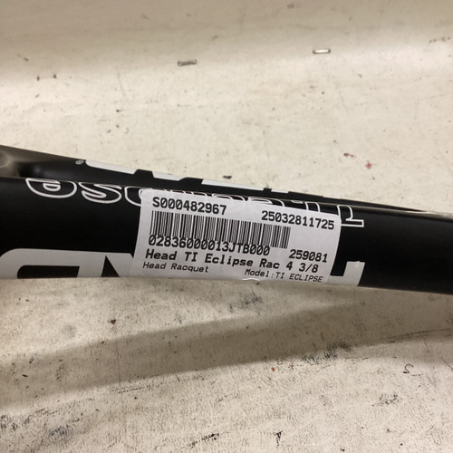 Used Head Racquet TI ECLIPSE Adult Tennis Racquet Black 4 3/8" 11725-S000482967 Vist Large View of Product Image Which is Used Head Racquet TI ECLIPSE Adult Tennis Racquet Black 4 3/8"