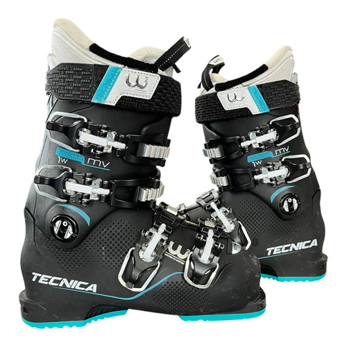 Used Tecnica MACH1 MV Womens DH Ski Boot Black And Carolina Blue 245 MP - M06.5 - W07.5 11820-S000038726