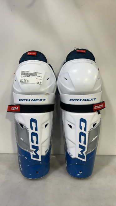 Vist Large View of Product Image Which is Used CCM NEXT Junior Shin Guards White 11" 11727-S000191697