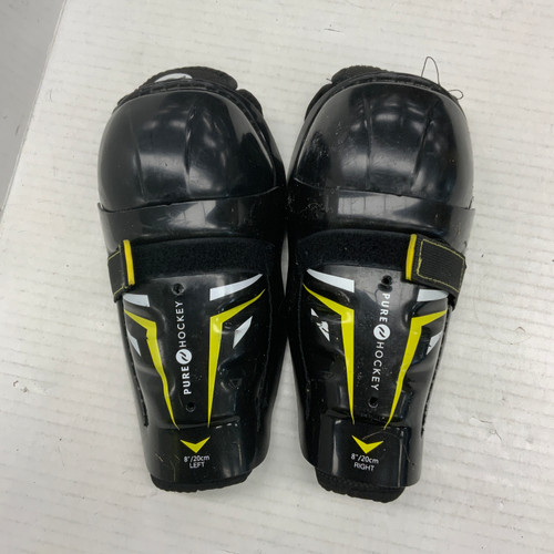 Vist Large View of Product Image Which is Used PURE HOCKEY Youth Shin Guards Black 8" 11762-S000060699