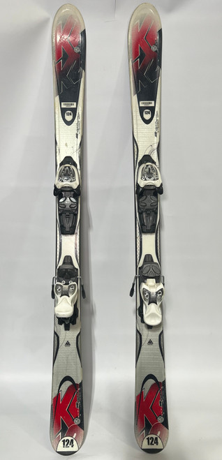 Used K2 K2 AMP 124 Boys DH Ski/Binding White 124 cm 11843-S000011416