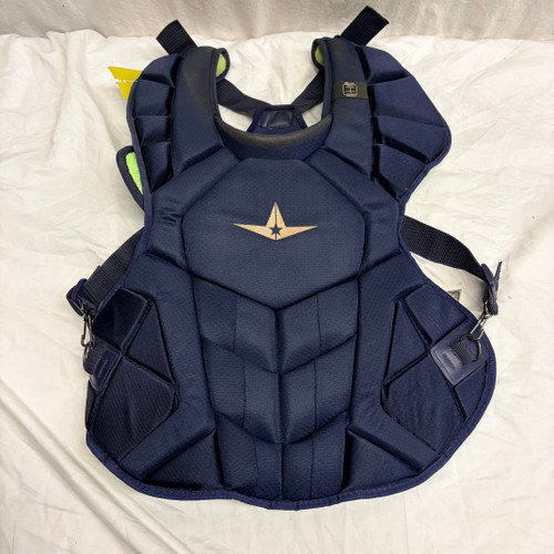 Vist Large View of Product Image Which is Used All-Star CPCC40PRO Catchers Chest Protector Navy Blue Adult