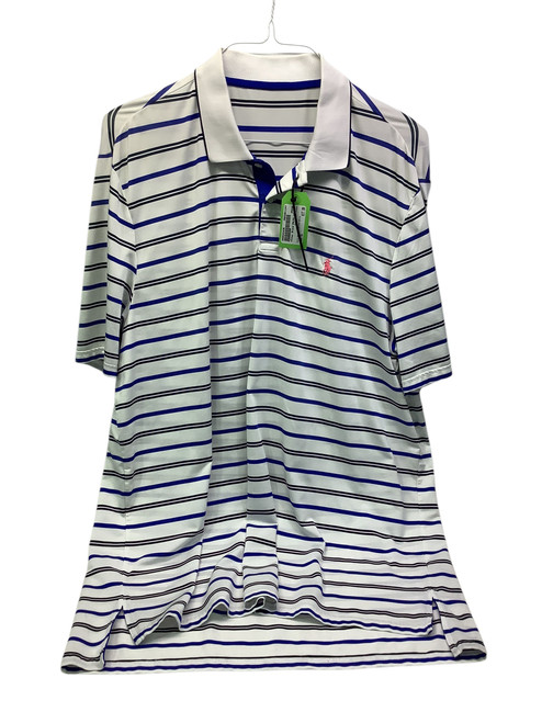Used RALPH LAUREN S.S. Golf Shirt M Royal Blue And White XL 11347-S000243436