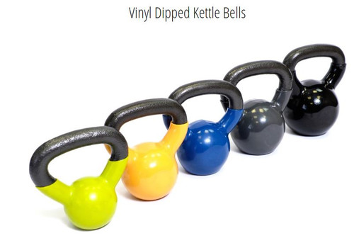 Vist Large View of Product Image Which is New PREMIER FITNESS VINYL DIPPED 15 LB KETTLEBELL #DF057B15