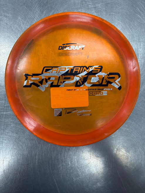 Used Discraft CAPTAINS RAPTOR FIRST RUN Disc Golf Driver Orange 10558-S000232843