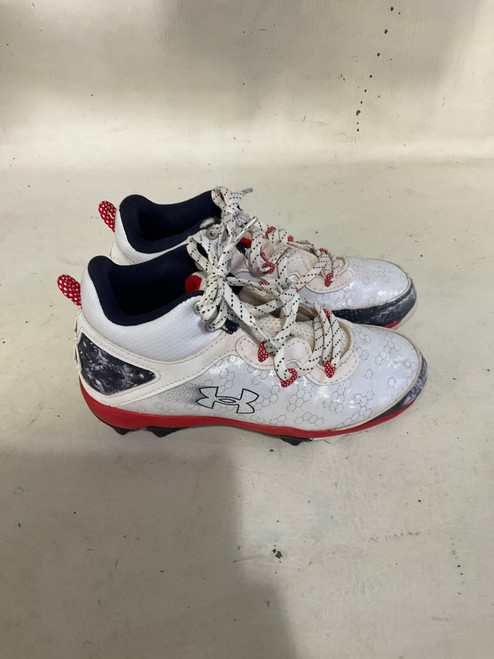 Vist Large View of Product Image Which is Used Under Armour BB CLEAT BB/SB Cleats White Junior 02.5 11790-S000042960