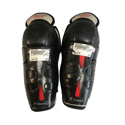 Vist Large View of Product Image Which is Used Easton SYNERGY Youth Shin Guards Black 8" 11749-S000182980