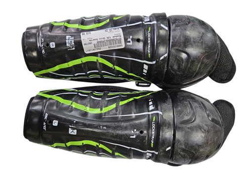 Vist Large View of Product Image Which is Used Reebok 12K Junior Shin Guards Black 10" 11617-S000322226