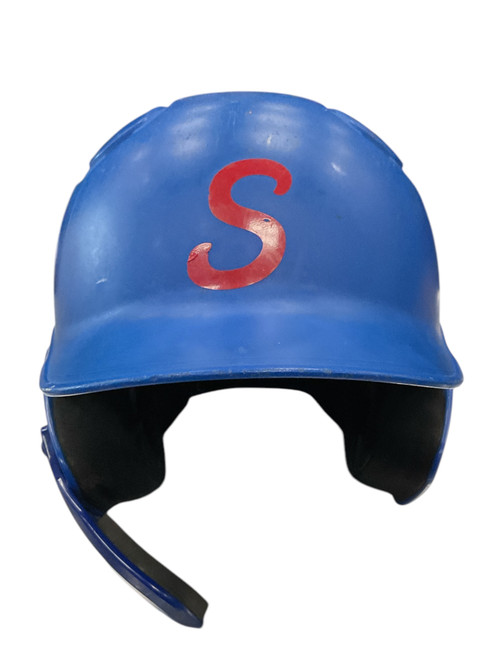 Used Mizuno BLUE HELMET Batting Helmet No Mask Royal Blue MD 11856-S000017836
