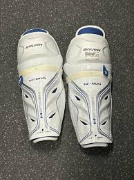 Vist Large View of Product Image Which is Used Bauer NEXUS N7000 Senior Shin Guards White 14"