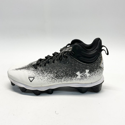 Used Under Armour SPOTLIGHT Jr FB Cleats Black And White Junior 06 11805-S000057103