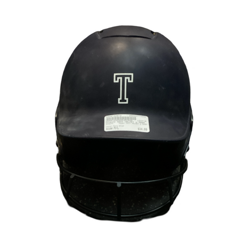 Vist Large View of Product Image Which is Used Mizuno NAVY HELMET W MASK Batting Helmet w/Mask Navy Blue M/L