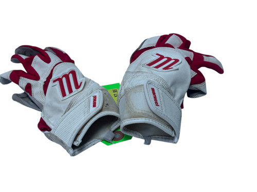 Vist Large View of Product Image Which is Used Marucci Batting Gloves Red Junior LG