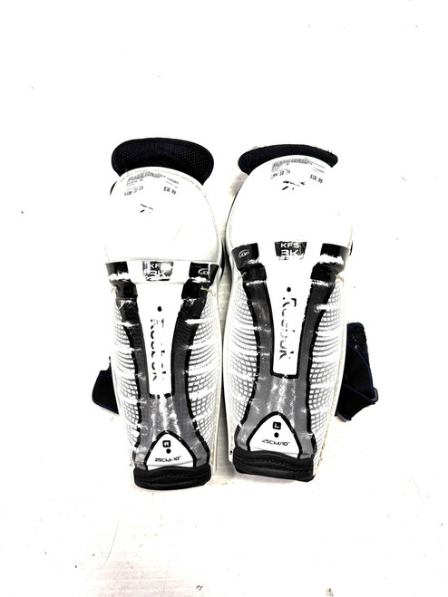 Vist Large View of Product Image Which is Used Reebok 3K Junior Shin Guards White 10" 11860-S000288380