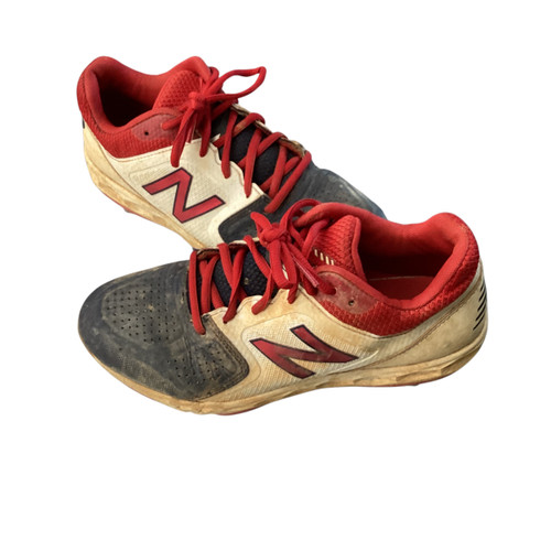 Vist Large View of Product Image Which is Used New Balance METAL CLEATS BB/SB Cleats White/Red/Navy Senior 6 11760-S000073579