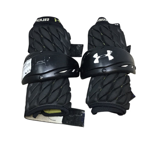 Vist Large View of Product Image Which is Used Under Armour BLACK LAX ARM PADS Lacrosse Arm Pads/Guards Black LG