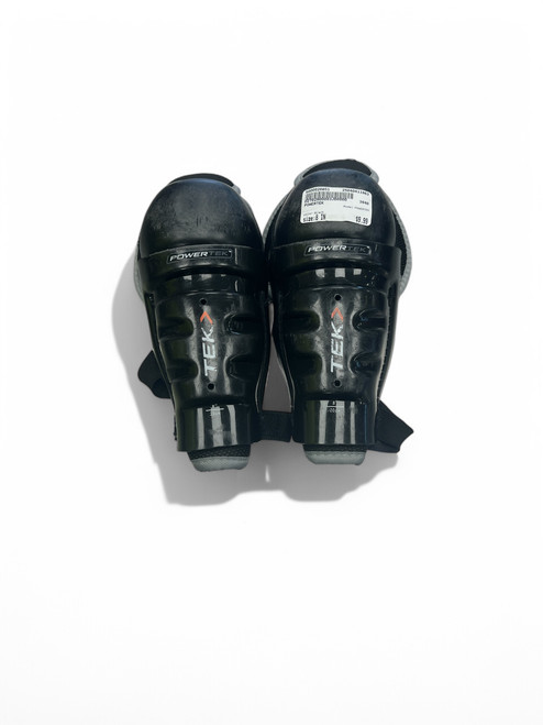 Vist Large View of Product Image Which is Used POWERTEK Youth Shin Guards Black 8"