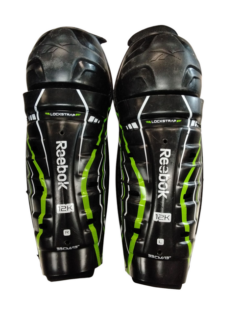 Vist Large View of Product Image Which is Used Reebok 12K Junior Shin Guards Black 13"